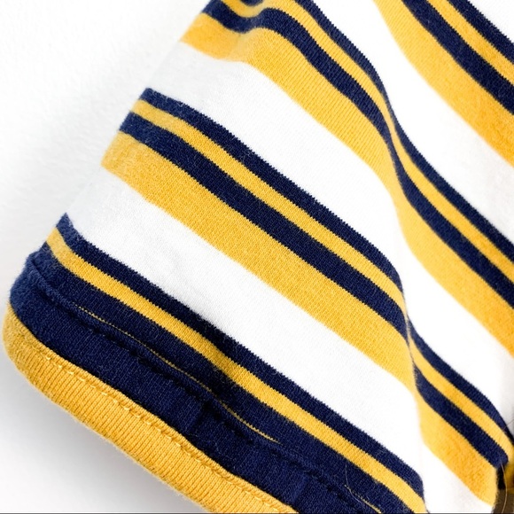 Derek Heart Yellow White & Navy Striped T-Shirt - Picture 9 of 10